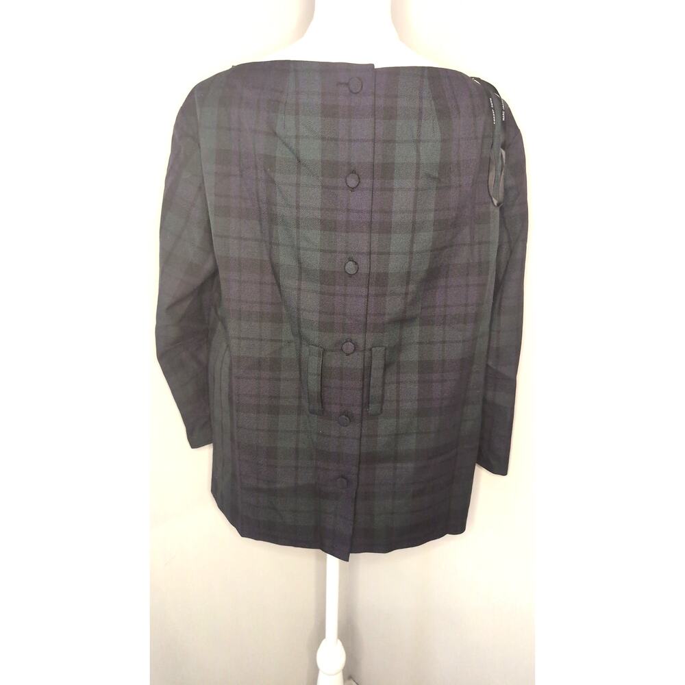 Marc Jacobs Runway Fall 2020 Plaid Blouse Size 6 Made in USA Designer